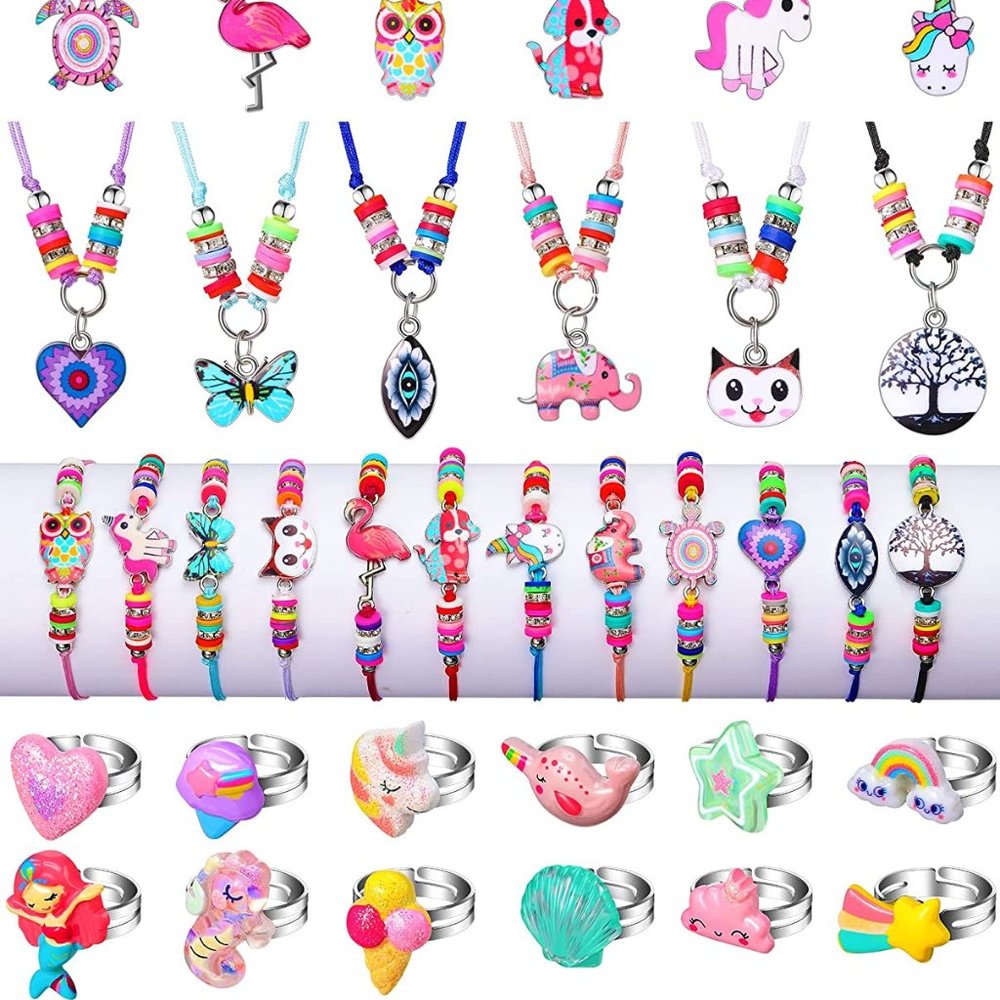 New 36 Pcs Kids Jewelry for Girls Adjustable Woven Friendship Bracelets Necklace